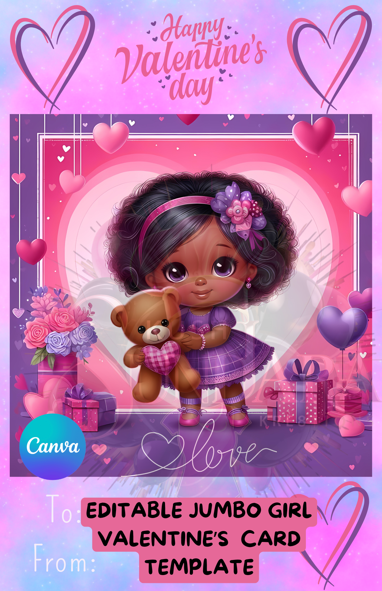 Jumbo Valentine's Card - Love and Gifts with Teddy